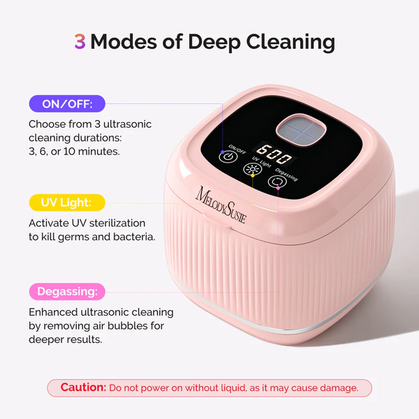 MelodySusie - 2 In 1 Ultrasonic Cleaner Machine For Manicure - Pink