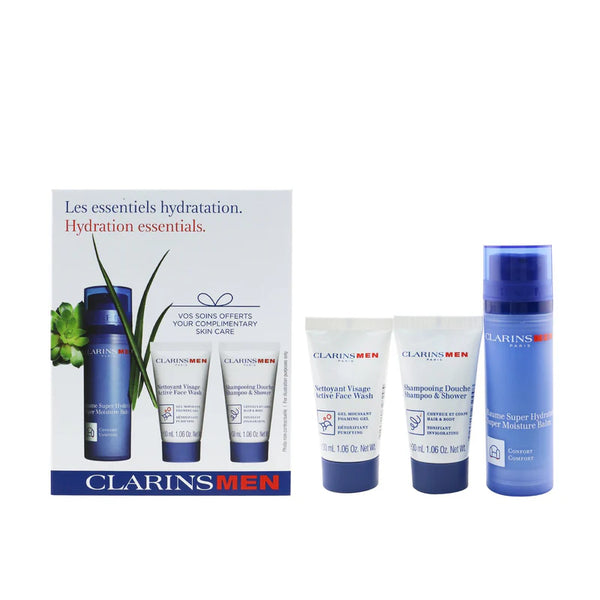 Clarins - Men Set (Super Moisture Balm 50 ml + Shampoo & Shower Gel 30 ml + Active Face Wash 30 ml )