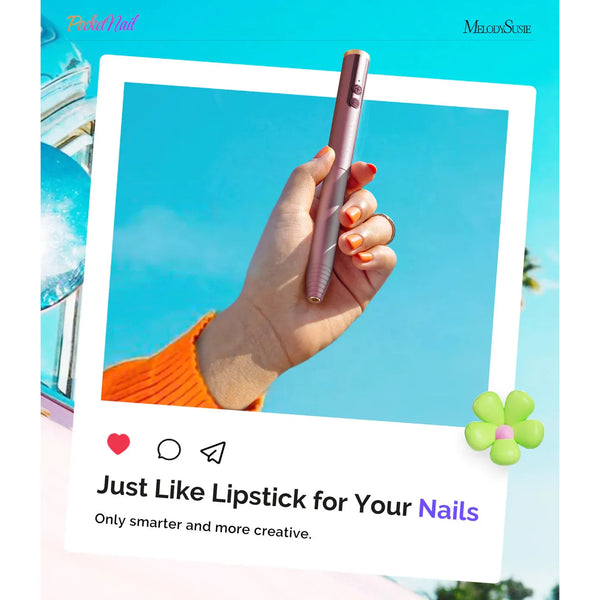 MelodySusie - PocketNail PC100GR/PC100G Innovative Pen-Shaped Portable Nail Drill 20,000RPM - Pleasing Pink