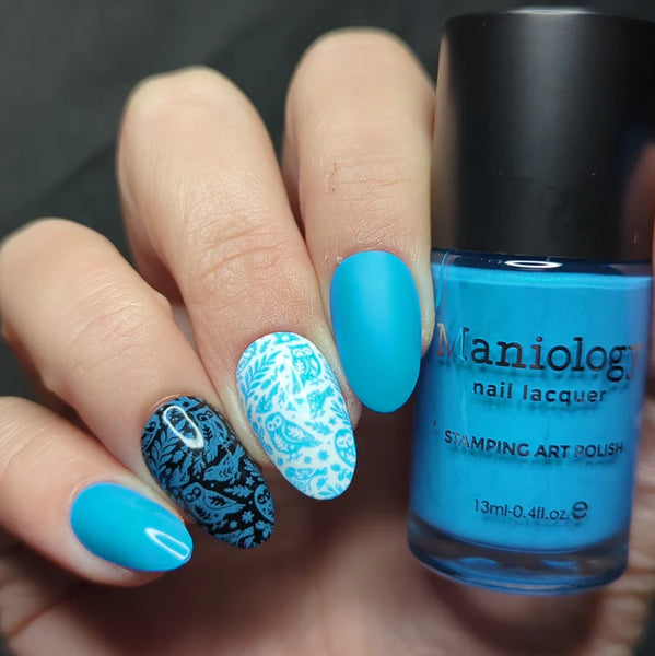 Maniology - Stamping Nail Polish - Northern Gleam: Icy Sky - B567 - Blue Pearl Cream