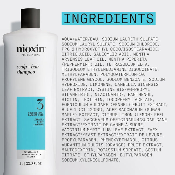 Nioxin - System 3 Cleanser Shampoo 33.8 oz