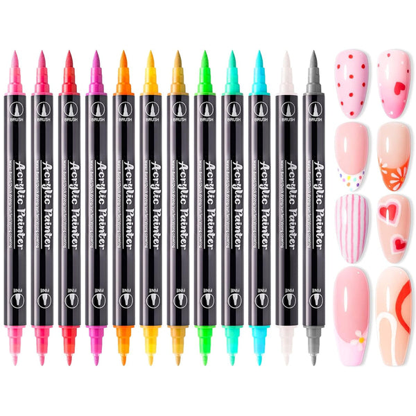 Melody Susie - Double-Ended Nail Art Pens Set 12 Colors