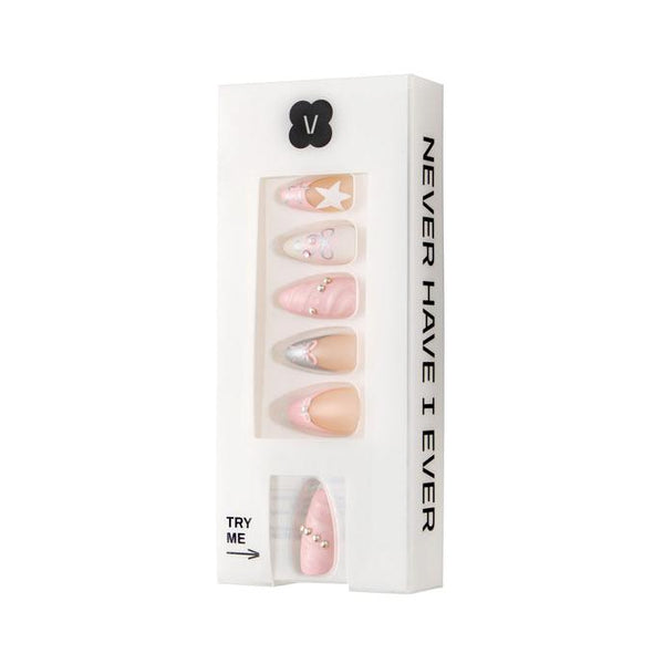 Never Have I Ever - Baby Pink Bows - Press-On Nails