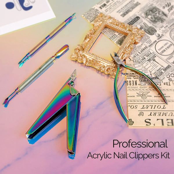 MelodySusie - Acrylic Nail Clippers 4 In 1 Kit - Rainbow
