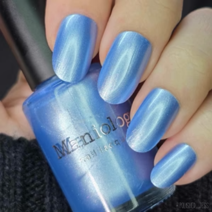 Maniology - Stamping Nail Polish - Satin Slumber: Bathrobe Bliss (P178) - Blue Smooth Metallic