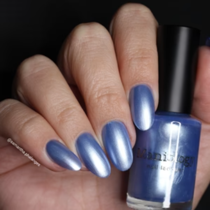 Maniology - Stamping Nail Polish - Satin Slumber: Bathrobe Bliss (P178) - Blue Smooth Metallic