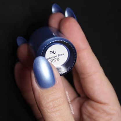 Maniology - Stamping Nail Polish - Satin Slumber: Bathrobe Bliss (P178) - Blue Smooth Metallic