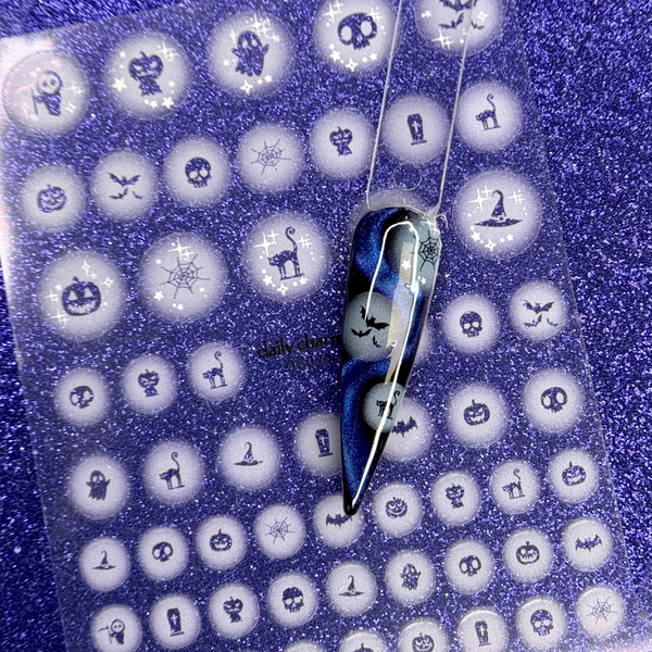 Daily Charme - Spooky Halloween Nail Art Sticker - Airbrush Boo Bash