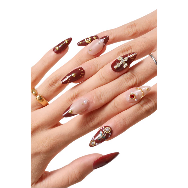 Never Have I Ever - Burgundy Cherub - Press-On Nails