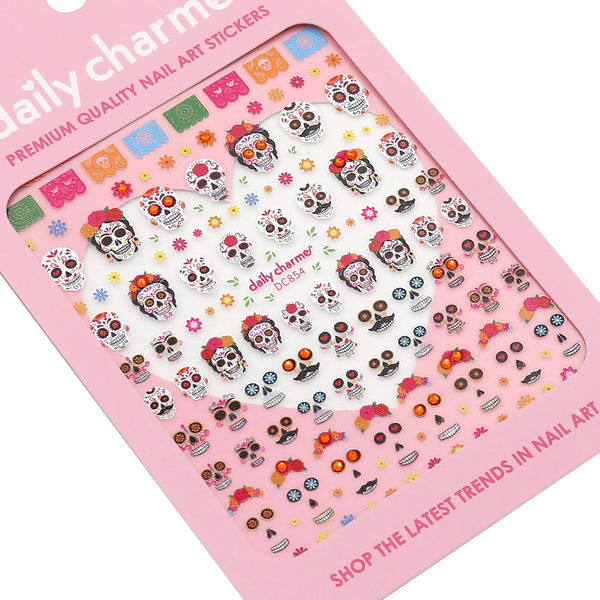 Daily Charme - Bejeweled Nail Art Sticker - Calavera Celebration