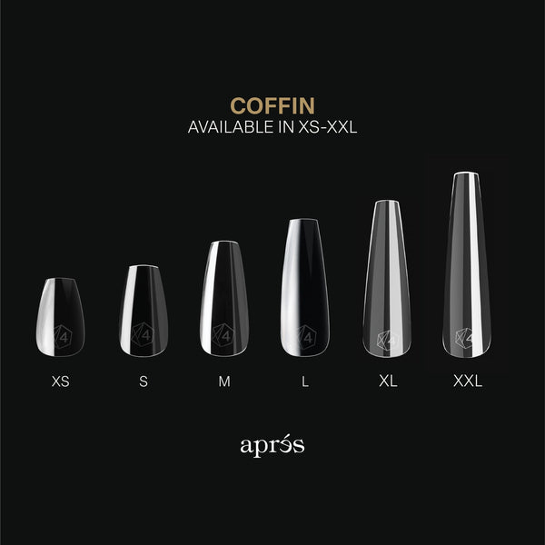 Apres - gel-x tips 2.0 - sculpted coffin short box of tips (600 pcs)