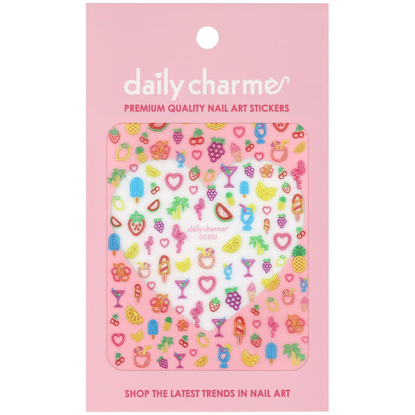 Chic Nail Art Sticker - Neon Paradise