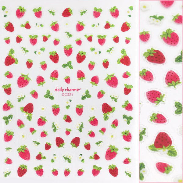 Daily Charme - Floral Nail Art Sticker / Strawberry Fields