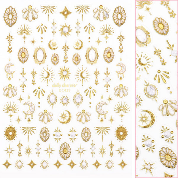 Daily Charme - 3D Embossed Nail Art Sticker - Celestial Stone