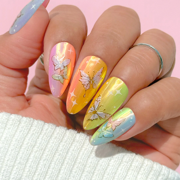 Daily Charme - 3D Embossed Nail Art Sticker – Gilded Butterfly