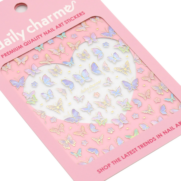 Daily Charme - 3D Embossed Nail Art Sticker – Gilded Butterfly