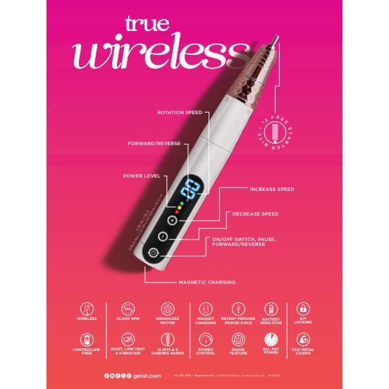 Gelish - Go File Wireless E-File - Aqua Marine