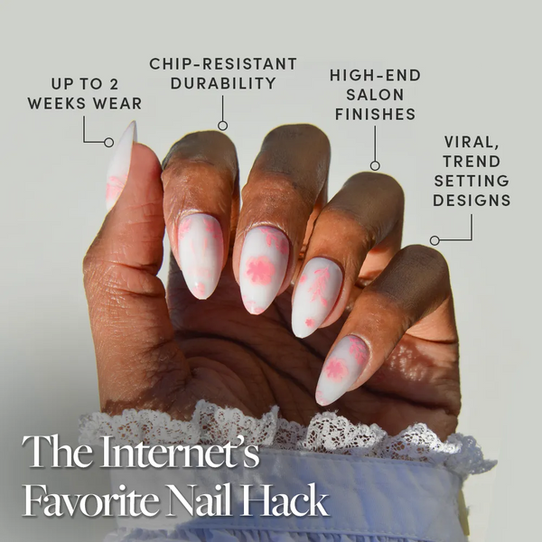 Glamnetic - Press On - Fleur Amour - Short Almond