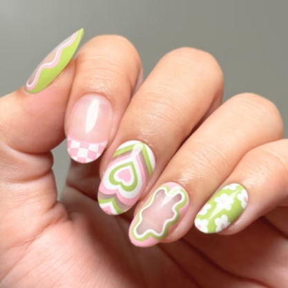 Maniology - Press On Nails - Flower Babe - Short Round