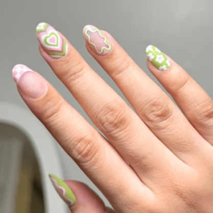 Maniology - Press On Nails - Flower Babe - Short Round