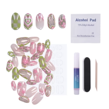 Maniology - Press On Nails - Flower Babe - Short Round