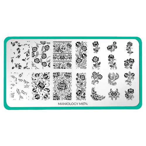 Maniology - Stamping Plate - Gzhel Roses - M674