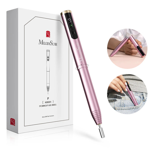 MelodySusie - PocketNail PC100GR/PC100G Innovative Pen-Shaped Portable Nail Drill 20,000RPM - Pleasing Pink