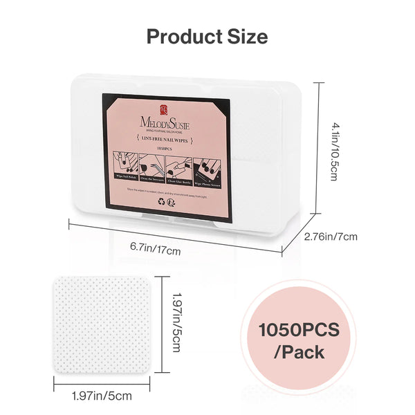 MelodySusie - 1050 Pcs Lint Free Nail Wipes