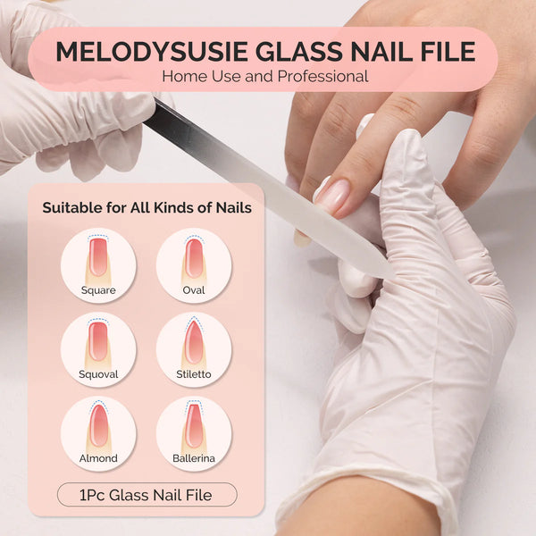 MelodySusie - 4Pcs Double Sided 360 Grit Glass Nail File Set