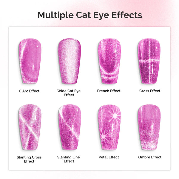 MelodySusie - 5 In 1 Multifunctional Cat Eye Gel Nail Polish Magnet - Pink