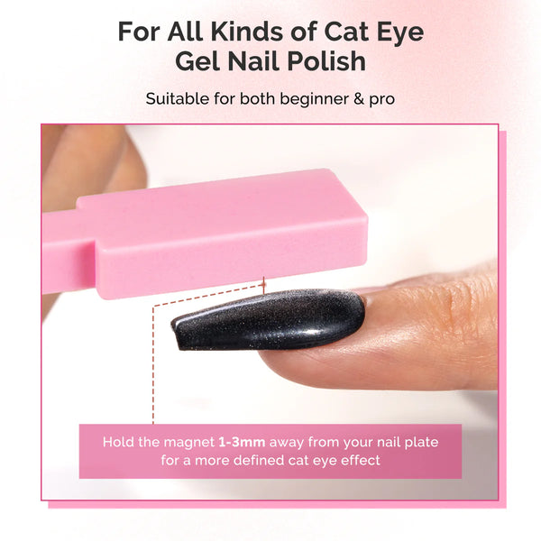 MelodySusie - 5 In 1 Multifunctional Cat Eye Gel Nail Polish Magnet - Pink