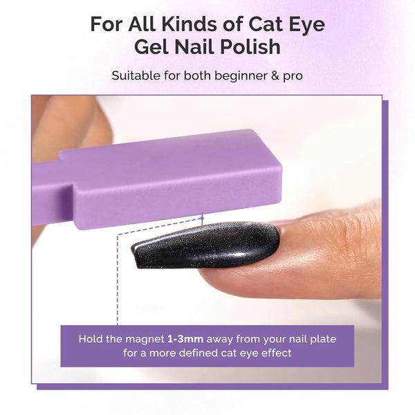 MelodySusie - 5 In 1 Multifunctional Cat Eye Gel Nail Polish Magnet - Purple