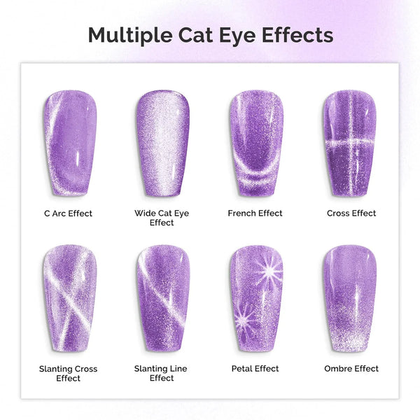 MelodySusie - 5 In 1 Multifunctional Cat Eye Gel Nail Polish Magnet - Purple