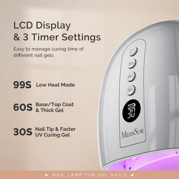 MelodySusie - New Upgraded P-Plus30Gt Rechargeable Cordless Uv/Led Nail Lamp - Silver