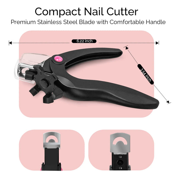 MelodySusie - Rotary Adjustable Stainless Steel Acrylic Nail Clippers - Black