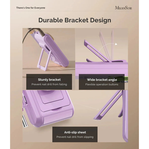 MelodySusie - Sm330G Clip-On Advanced Rechargeable 2-In-1 Nail Drill With Built-In Stand 35,000Rpm - Purple