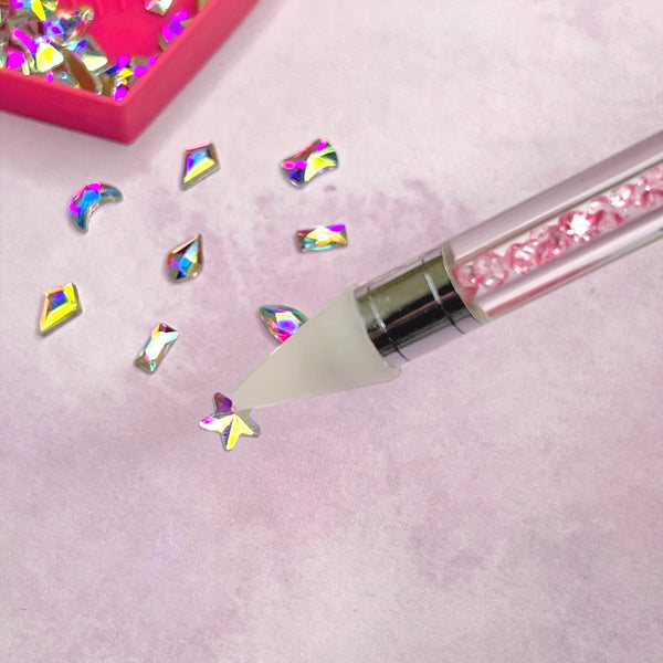 Daily Charme - Daily Charme Pink Crystal Rhinestone Pick-Up Tool