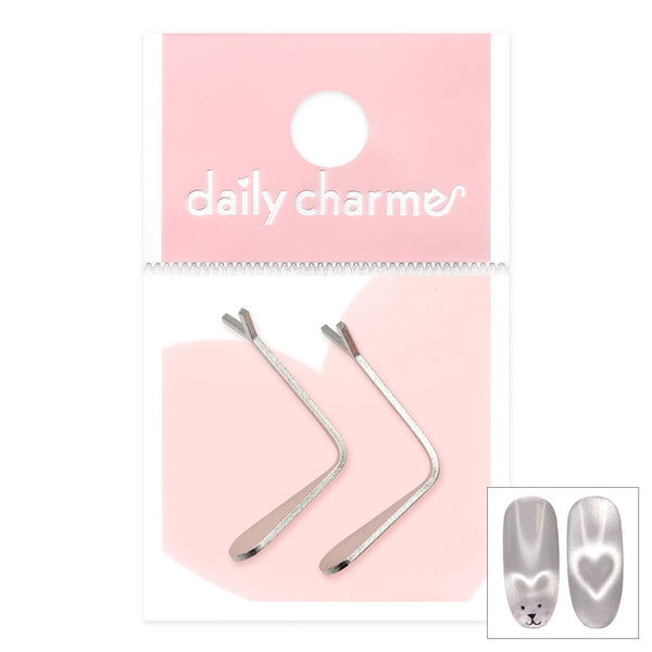 Daily Charme - Magnetic Cat Eye Beating Heart Metal Clip Set