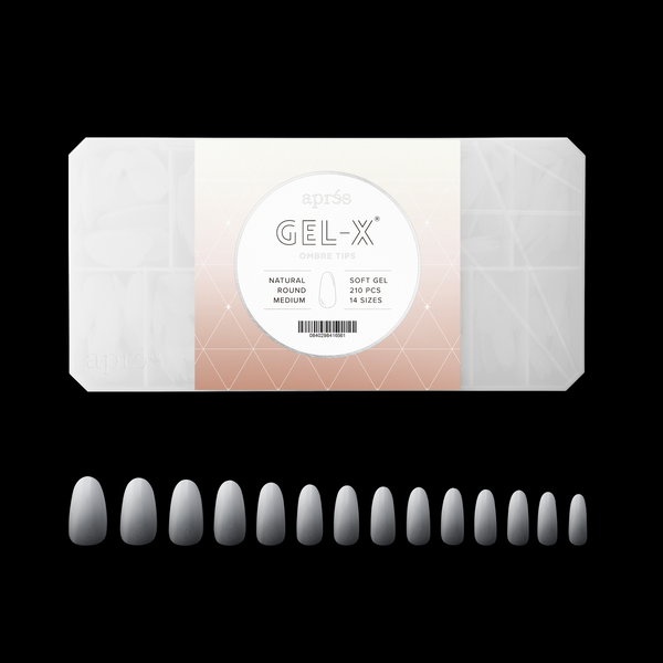 Apres - ombre gel-x - natural round medium (210 pcs)