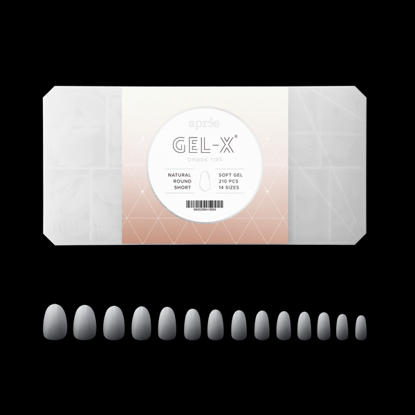 Apres - ombre gel-x - natural round short (210 pcs)