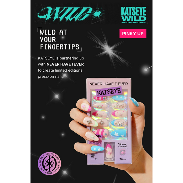 Never Have I Ever x Katseye - Pinky Up – Almond Press-On Nails