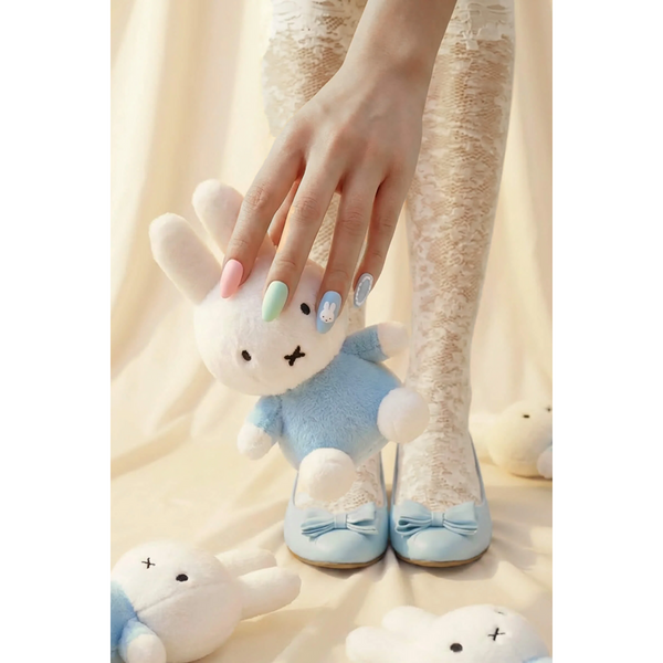 Never Have I Ever - Pastel Miffy - Almond Press-On Nails