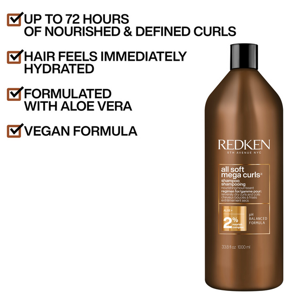 Redken - All Soft Mega Curls Shampoo – 1L / 33.8 oz