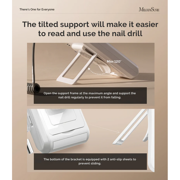 MelodySusie - SC330G Clip-On Rechargeable 2-in-1 Nail Drill with Built-In Stand 30,000RPM - Pink