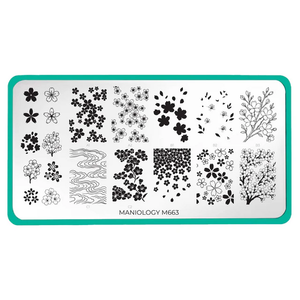 Maniology - Stamping Plate - Sakura Showers (M663) - Nail Stamping Plate