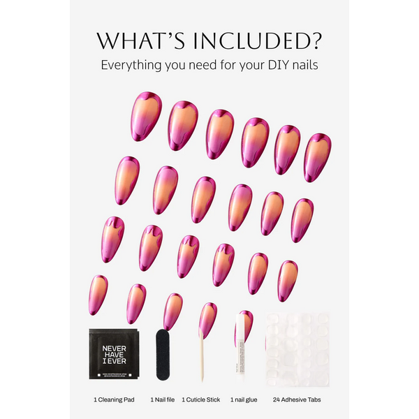 Never Have I Ever - Sunset Chrome - Press-On Nails By Taybeepboop