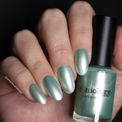 Maniology - Stamping Nail Polish - Satin Slumber: Fuzzy Slippers (P179) - Teal Smooth Metallic