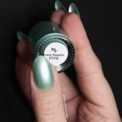 Maniology - Stamping Nail Polish - Satin Slumber: Fuzzy Slippers (P179) - Teal Smooth Metallic