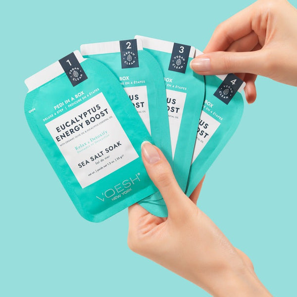 Voesh - Pedi in a Box Deluxe 4 Step - Eucalyptus Energy Boost Trio