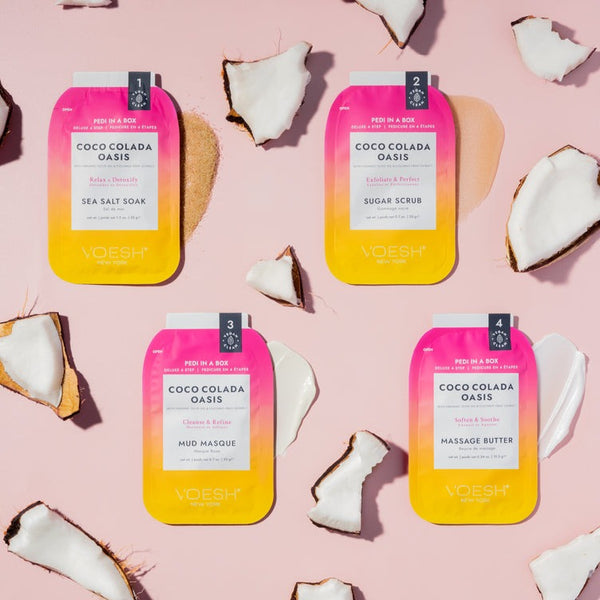 Voesh - Pedi in a Box Deluxe 4 Step - Coco Colada Oasis Trio
